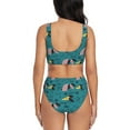 thumbnail image 3 of Wukai Dachshund Dog Women's Bikini Set Two Piece,wimsuit High Waisted V Neck Twist Front Adjustable Spaghetti Straps Bathing Suit-Medium, 3 of 7