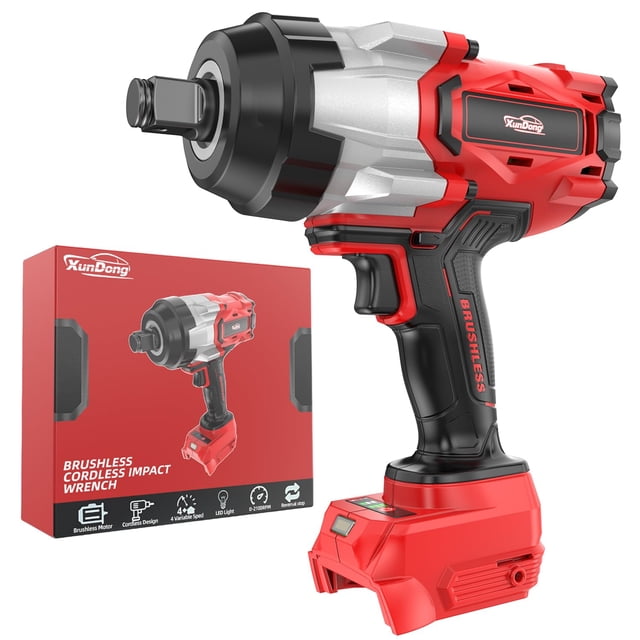 Llave de impacto inalámbrica XunDong 3/4 pulgadas, 2500 N.m, alto par, 18 V