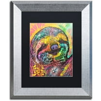 Trademark Fine Art "Sloth" Canvas Art by Dean Russo, Black Matte, Silver Frame