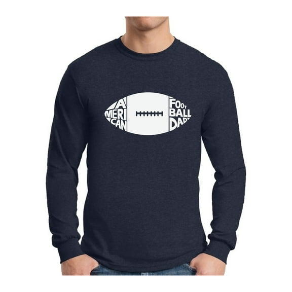 Awkward Styles Men's American Football Dad Sport Graphic Long Sleeve T-shirt Tops White Father's Day Gift Idea