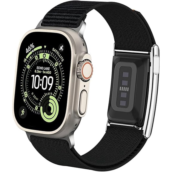 xixishop Nylon Sport Band Compatible with Whoop 5.0 Apple Watch Combo Band, Adjustable Fitness Wristband with Metal Bumper Case for Whoop 5.0/ MG One Peak LIFE & iWatch 44/45/46/49mm