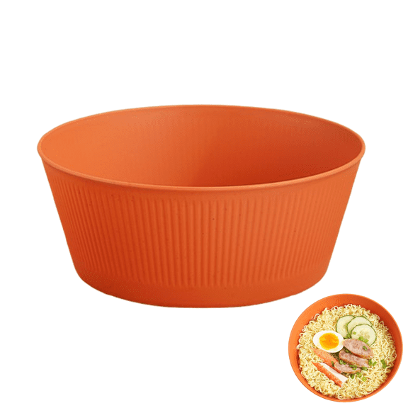 Djiypn Reusable Lightweight Bowl For Rice Noodle Soup Snack Fruit Serving Bowls Salad Bowls Large Bowls For Kitchen Bowls For Salad Vegetable,Plastic,Orange