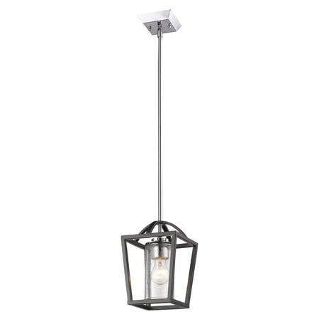 Mercer Single Hole - Golden Lighting 4309-M1L-SD Mercer 1 Light Single Pendant with Seedy Glass Shade