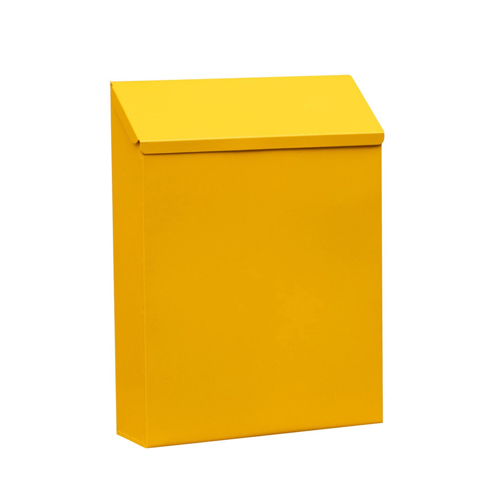 Baoblaze Wall Mount Mailbox Letterbox Newspaper Holder Box for Porch Home Office Gate yellow