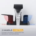 thumbnail image 6 of WOWOW Waterfall Bathroom Sink Faucet,Matte Black Two Handles Bathroom Faucet with Metal Pop up Sink Drain Stopper, 2 or 3 Holes Bathroom Basin Lavatory Mixer Tap with Deck Mount Plate, 6 of 7
