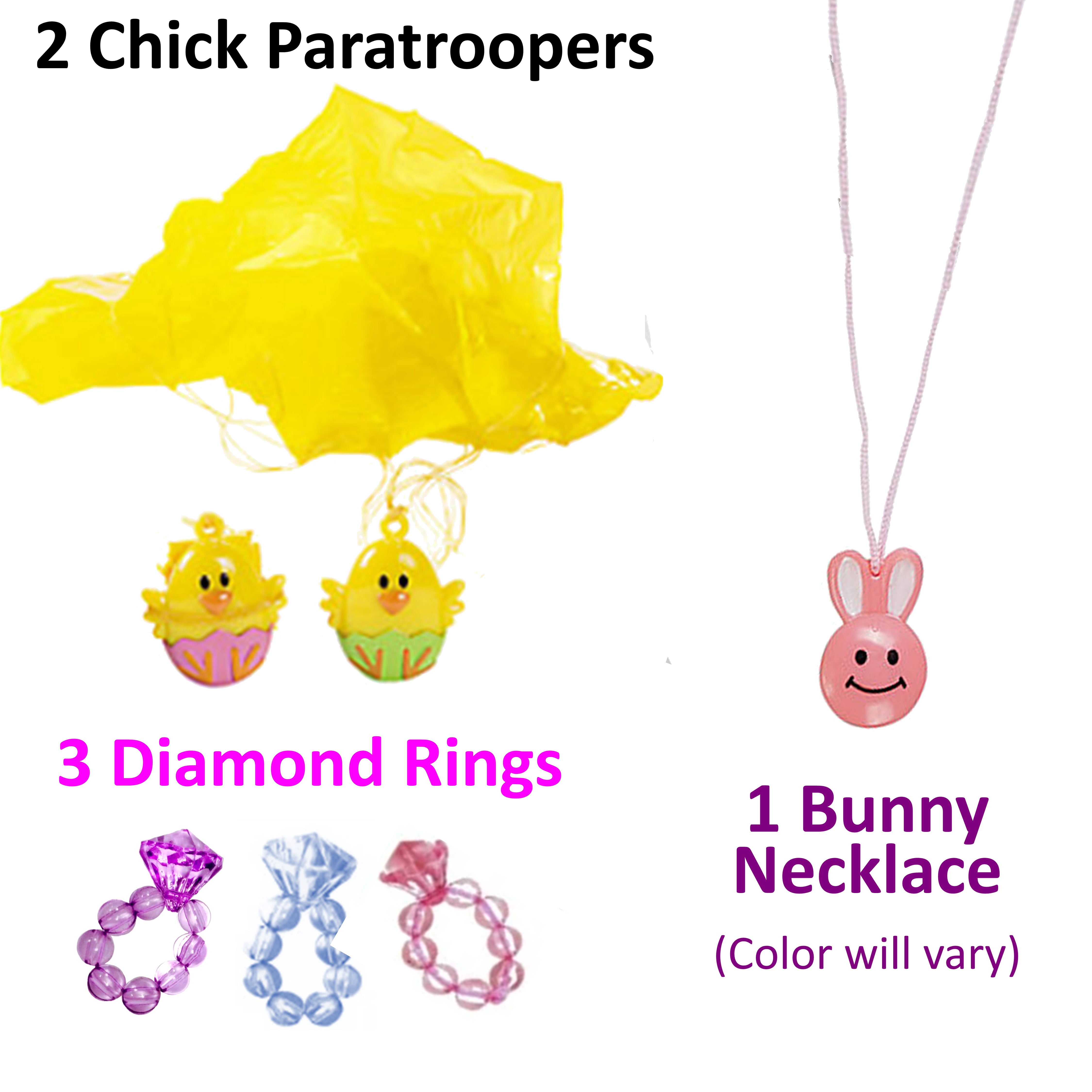 66 Pc Easter Egg Hunt Fillers/Stuffers - Small Easter Toy Assortment (instead of candy) for Easter Baskets & Pinatas