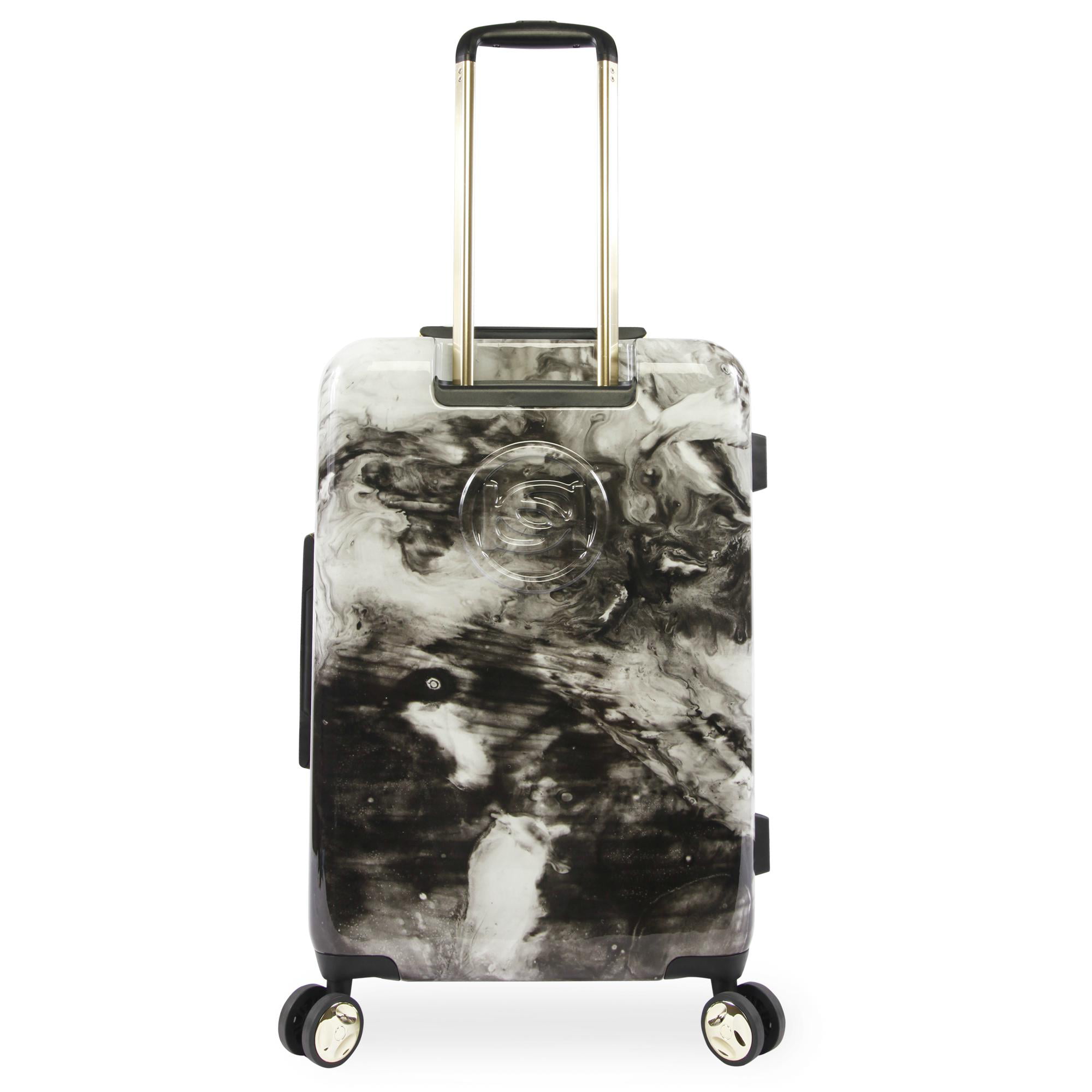 Bebe Teresa 3-Piece Hardside Luggage Set, Black Marble