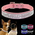 thumbnail image 3 of Reheyre Rhinestone Adjustable Faux Leather Soft Puppy Collar - Dog Chihuahua (Diamante), 3 of 8