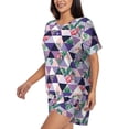 thumbnail image 2 of Kdxio Plaid Flamingo Print Pajamas Sets for Women Short-Sleeved Pjs with Lounge Shorts Two Piece Sleepwear S-4XL, 2 of 9