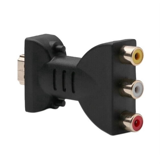 HDMI-Compatible To 3 RCA Video Audio Converter HDMI-Compatible To AV Video Adapter Gold-plated Converter For Signal Transfer, Black