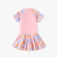thumbnail image 4 of Gytharion Summer One-Piece Bathing Suits for Teen Girls Fashion Print Short Sleeve Zipper Skirted Swimsuit Kids Girls Cute Swimming Dresses, Sizes 5-13 Years, 4 of 7