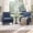 blue, variant on Black Chenille Scooped Comfy Accent Armchairs Set of 2 | Sturdy wood & iron frame, Mid century modern, Easy assembly, Great for living room, bedroom or reading nook
