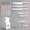 thumbnail image 4 of Moss & Stone Pink 14 Pcs Knife Block Set Stainless Steel, Premium Forged Kitchen Knives Set with High-Carbon Blades, Ergonomic Handle, Sharp Blade, Rust Resistant, Modern Style for Home & Chef, 4 of 5