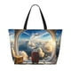 thumbnail image 2 of Fotbe Sunset Airplane Travel View Bolsa de Viaje para Playa - Resistente al Agua, Bolsa Tote de Gran Capacidad y Ligera con 7 Bolsillos para Mujeres y Hombres, 2 of 7