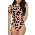 thumbnail image 2 of Picia Leopard Womens One Piece Swimsuits Modest Tummy Control Bathing Suits Lace Up Slimming Swim Suit-Small, 2 of 9