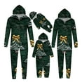 thumbnail image 4 of SwiftWear Matching Family Pajamas Set Christmas Tree Printed Zipper Jumpsuit Hooded Loungewear Comfy Homewear Jammies, 4 of 5