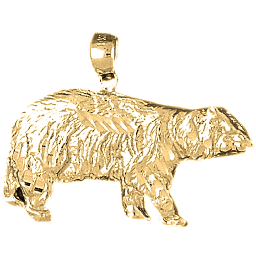 Sterling Silver 25mm Grizzley Bear with 7.5 Charm Bracelet Jewels Obsession Grizzley Bear Pendant