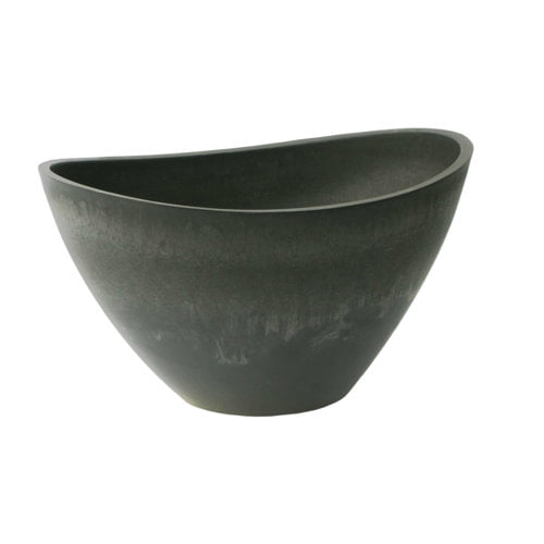 Algreen Valencia Planter, Wave Bowl 20-In. L by 14-In W by 11-In. H, Charcoal