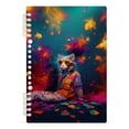 thumbnail image 2 of Cat Sunglasses Colorful Ring Binder Notebook Journey Note Diary College Ruled Spiral Notebook Study Loose Leaf Paper A5 60 Pages, 2 of 8