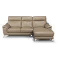 thumbnail image 2 of Moderno Leather Contemporary Upholstered Right Facing Sectional - Beige, 2 of 6