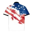 thumbnail image 5 of Men's American Flag Print Short Sleeve Collared Polo Shirt, Patterned Casual Top, Breathable Fabric Shirt for Summer, Patriotic Events, Golf and Everyday Wear Light Blue M, 5 of 5