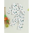 thumbnail image 4 of Wassery Toddler Boys 2PCS Pants Sets 12M 18M 2T 3T 4T 5T Infant Baby Boys Halloween Clothes Long Sleeve Ghost Pumpkin Print Tops and Casual Pants Sets, 4 of 8