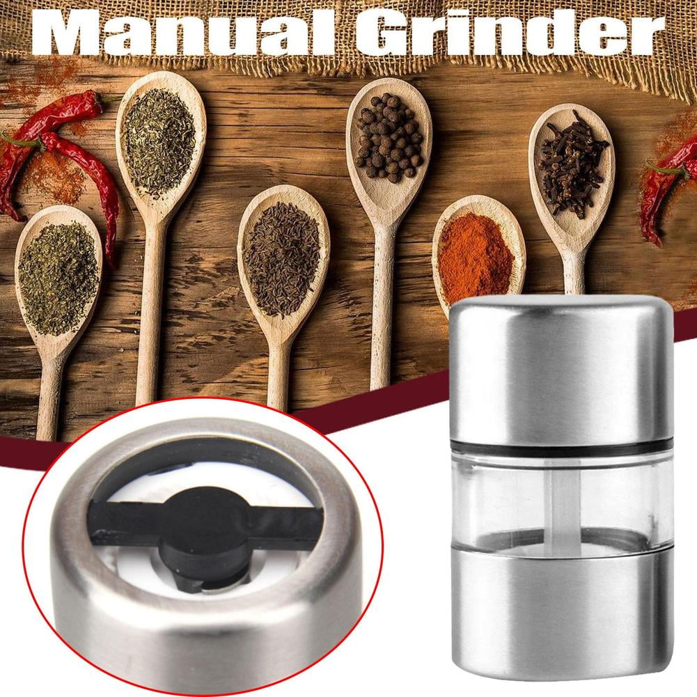 Mini Pepper Salt Grinder Mill Grinders Refillable Adjustable Manual ...