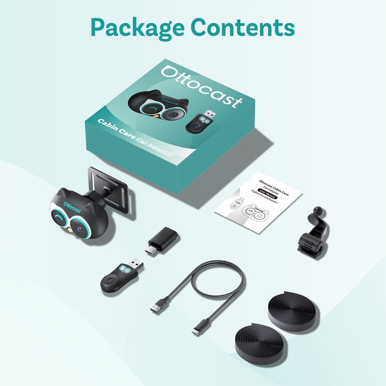 Ottocast Cabin Care Wireless CarPlay Adapter Car Rear Seat Camera