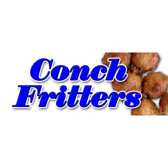 36" CONCH FRITTERS DECAL sticker fried batter dough corn fritter fritters puppy  shell fish salad