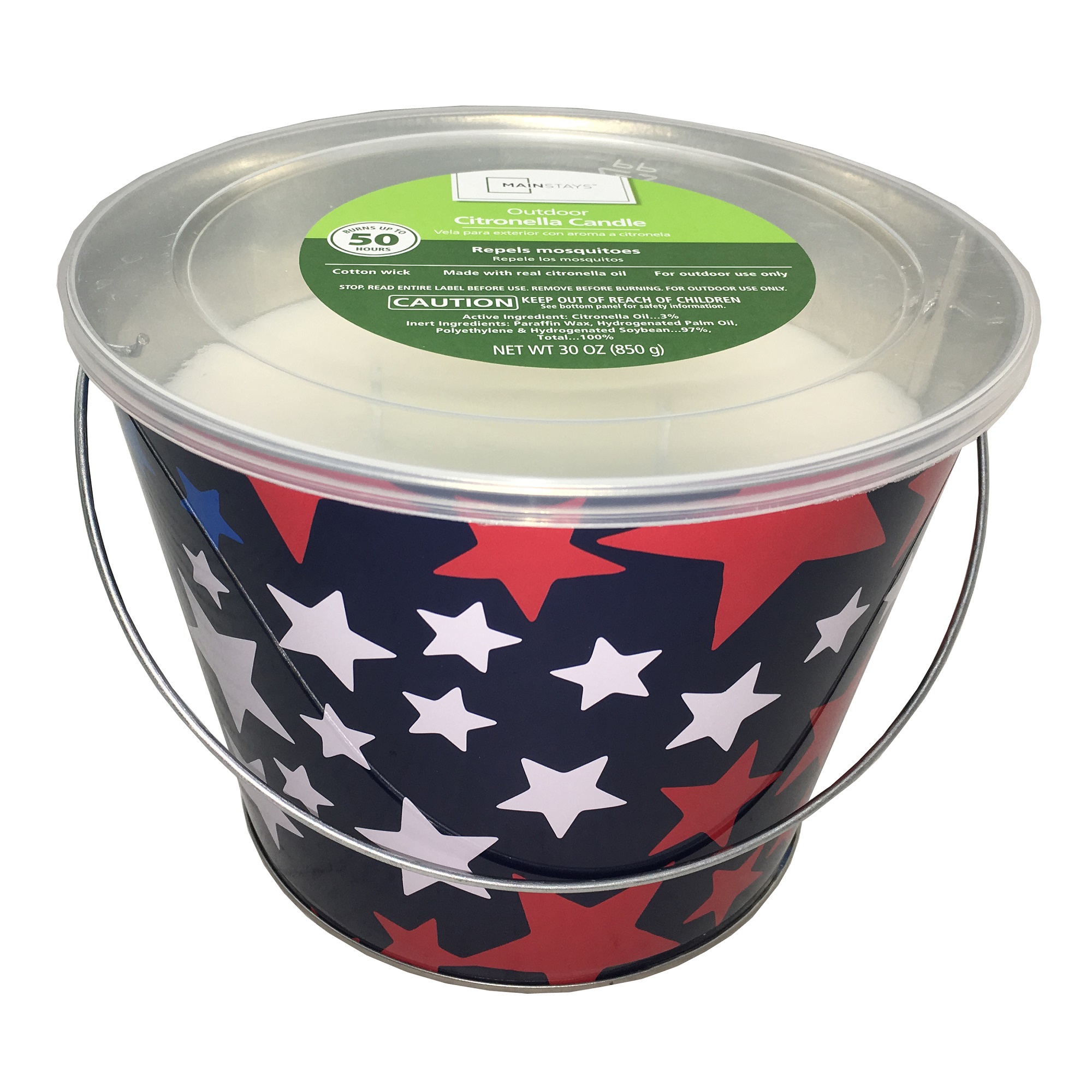 Mainstays Outdoor Citronella Bucket Candle, 30oz, Multiple Colors