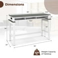 thumbnail image 3 of Costway Bar Table with Power Outlets Counter Height Table with Storage Compartments Wooden Grey, 3 of 11