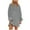 Gray, variant on qolati Holiday Dresses for Women Oversized Long Sleeve Patchwork Sweatshirt Dress Solid Crewneck Drop Shoulder Pullover Tops Mini Dresses
