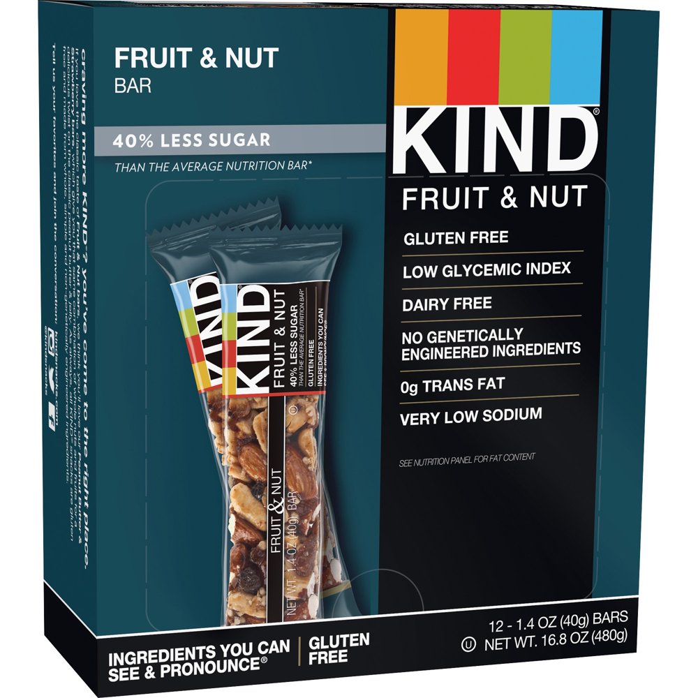 KIND Fruit and Nut Bars, Fruit and Nut Delight, 1.4 oz, 12/Box