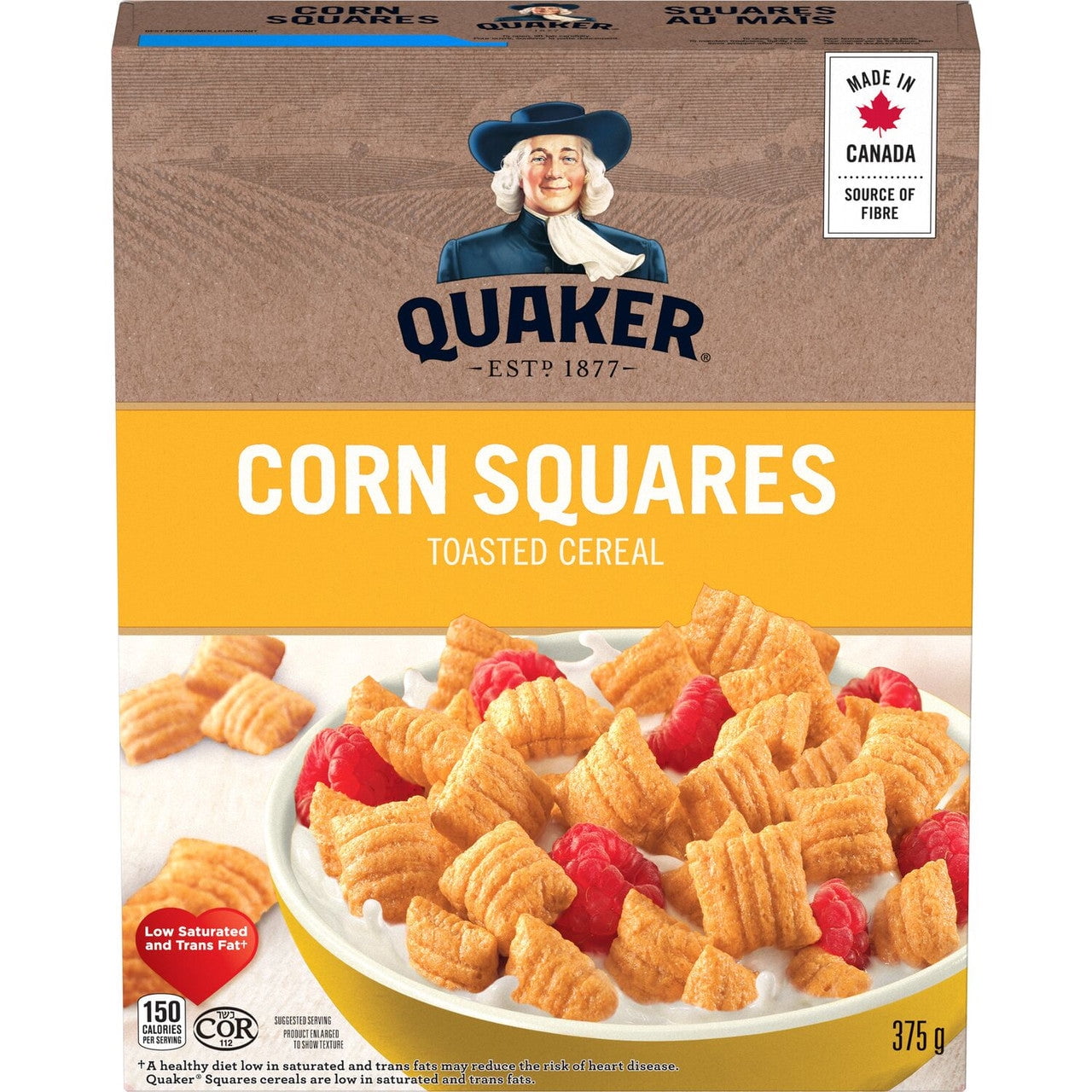 Quaker Corn Crunch Toasted Corn & Oat Cereal 15 Ounce Paper Box