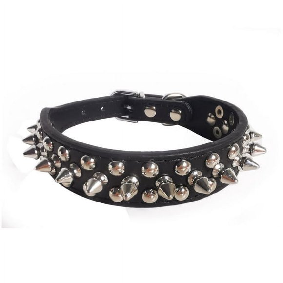 Collier pour Chien en Cuir Pu à Picots, Doux, Drôle, Champignons, Rivets, Clouté, Chiot, Ajustable, Extérieur, Colliers pour Chiens, Petits, Moyens et Grands, Chats