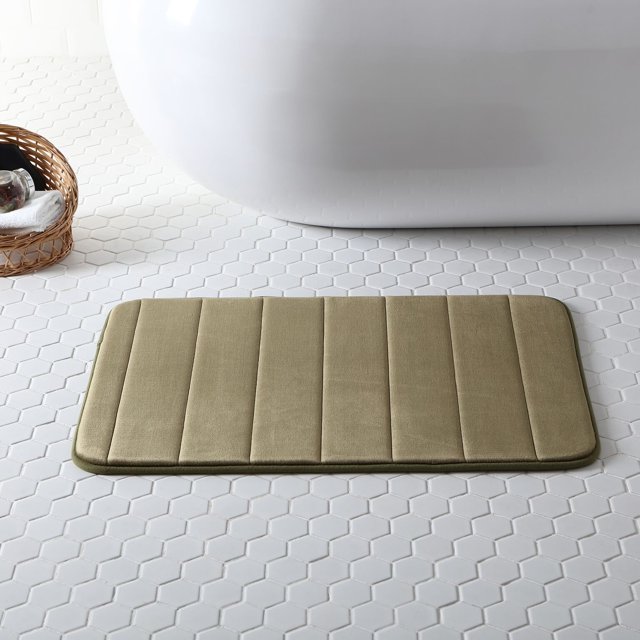 VCNY Home Ultra Plush Memory Foam NonSlip Bath Mat Olive