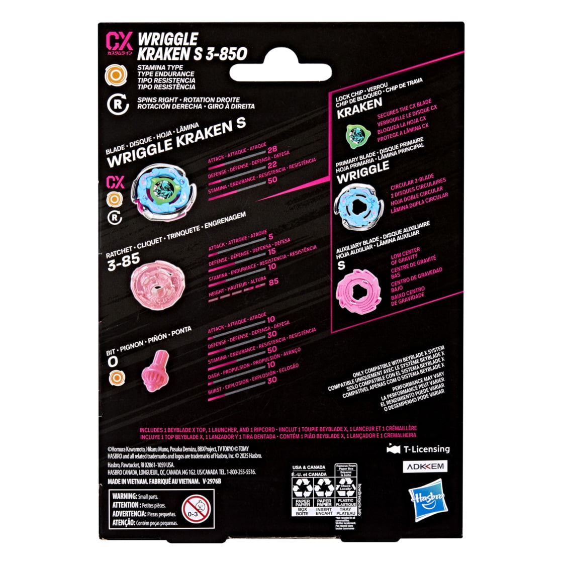 Beyblade X Wriggle Kraken S 3-85O CX Starter Pack Set with Stamina Battling Top & Launcher