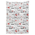 thumbnail image 3 of Ambesonne Romantic Tablecloth Rectangular Table Cover, Romance Couple Love, 60"x84", Vermilion Black White, 3 of 4