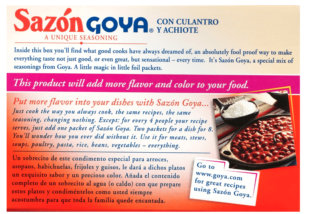 Goya Foods Sazon Seasoning with Coriander & Annatto, 1.41 Ounce (Pack of 36)