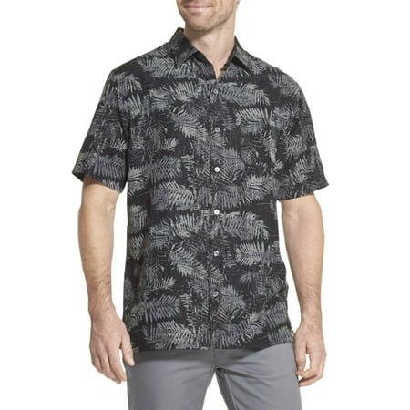 Van Heusen Men's Air Big and Tall Tropical Print Short Sleeve Button Down (Van Heusen Best White Shirt)
