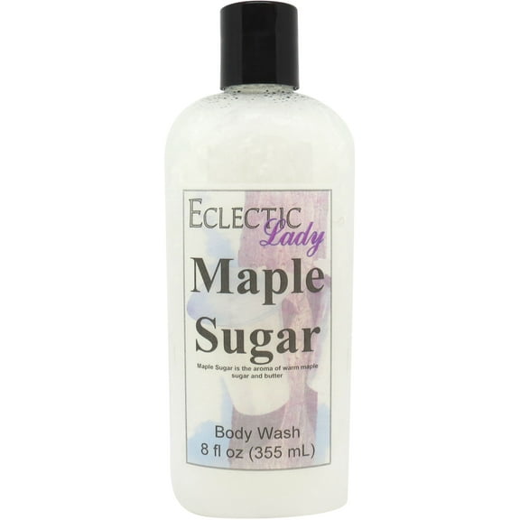 Maple Sugar Body Wash by Eclectic Lady, Liquid Shower Gel for Women and Men, 8 Ounces