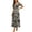 Dark Blue(Dress), variant on GUACER Dark Floral Smocked Maxi Dress for Women Square Neck Puff Sleeve Tiered Boho Dress, Elegant Evening Party Outfit