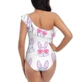 thumbnail image 5 of Pofeuu Heart Rabbit Print Women's One Piece Swimsuits One Shoulder Swimwear Asymmetric Ruffle Monokinis Bathing Suits-XX-Large, 5 of 6