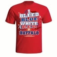 thumbnail image 1 of Buffalo Football « I Bleed Blue, White and Red - GO Buffalo! » T-Shirt Rouge, 1 of 1