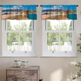 thumbnail image 2 of LALILO Kitchen Curtain Valance Sea Landscape Spain Rod Pocket Window Curtain 52"x 18" Set of 2, 2 of 7