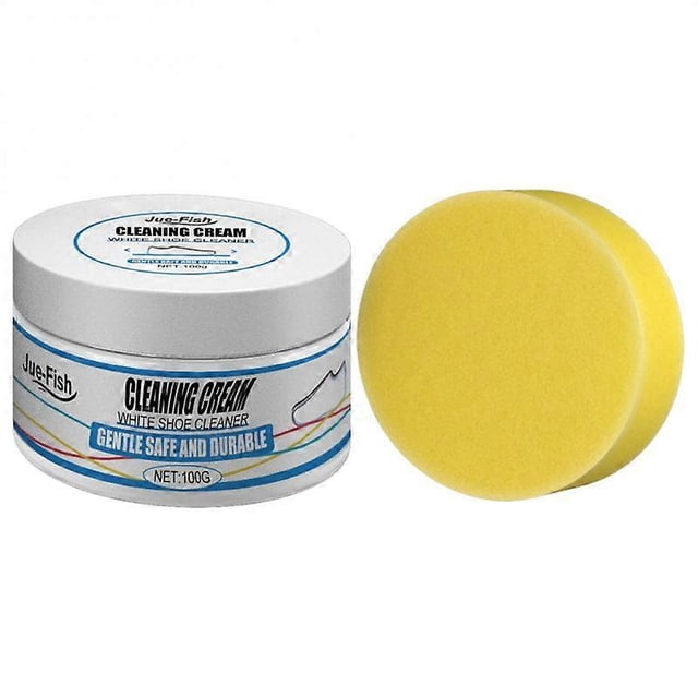 100g White Shoes Cleaning Cream Stains Remover Shoes Whitening All-Purpose Cleansing Cream With Wipe Sponge For Shoes Sneakers