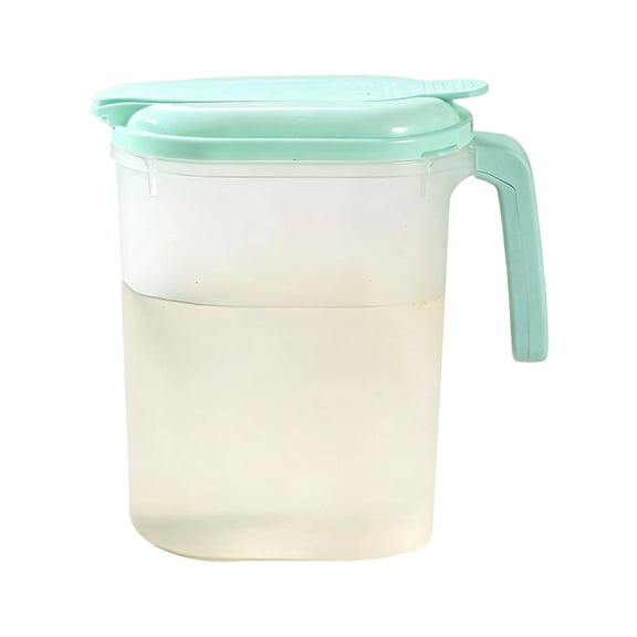 USUERY Oval Pitcher with Flip Top Spout BPA Free Freezer and Dishwasher Safe Fridge Door Jug with Lid