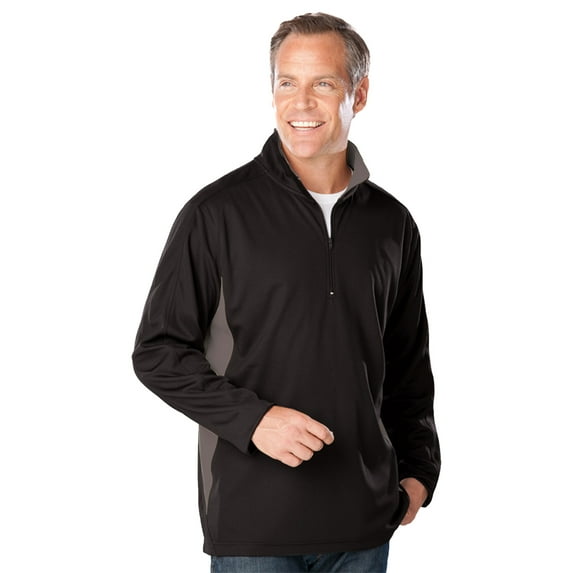 BlueGeneration Mens Wicking 1/2 Zip Blocked - Black 6 Extra Large Trim Graphite