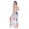 thumbnail image 3 of FORMRS Womens Beach Sarong Semi-Sheer Bikini Wrap Skirt Swimsuit Cover-ups, Gray Cartoon Houses, 3 of 7