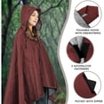 thumbnail image 2 of Outdoors Waterproof Throw Blanket with Hood, 79”x 59” Sherpa Fleece Stadium Windproof Blankets for Boat, Traveling, Camping, Football, Dogs, Outdoor Sporting Events-Machine Washable, 2 of 6
